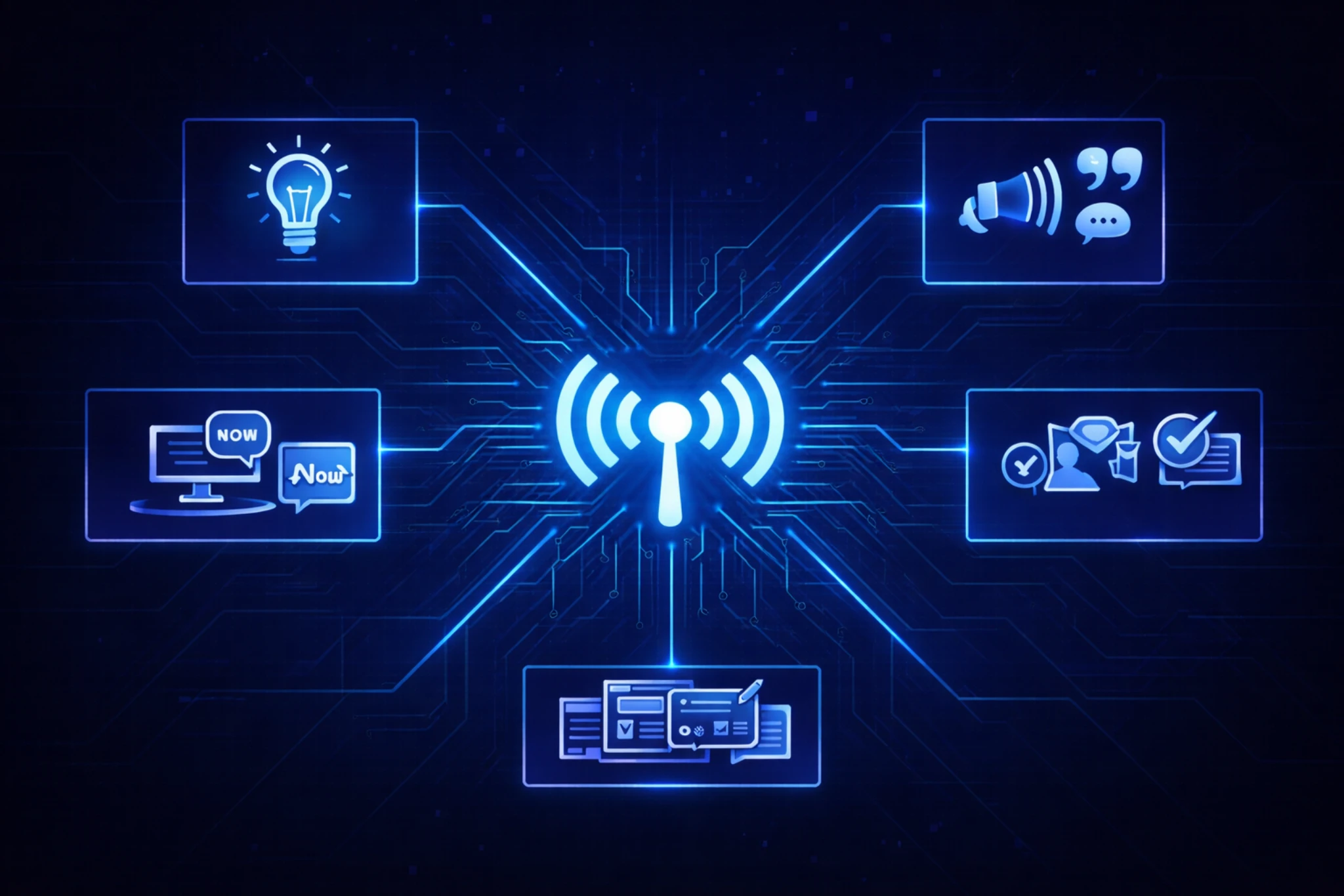 Intentional social media strategy framework showing connected content planning, audience language, timely context, defined outcomes, and consistent brand positioning for Australian businesses.