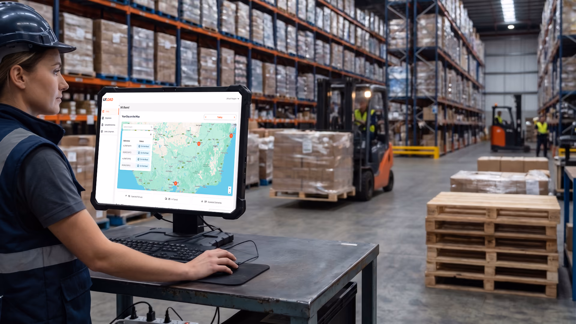 Logistics manager working inside a warehouse