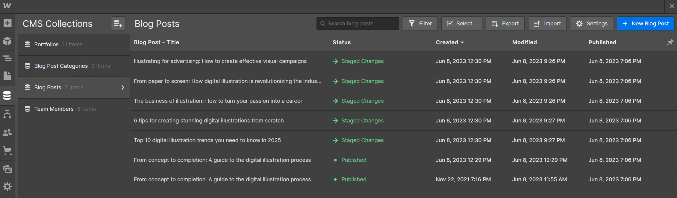 CMS - Illustrator X Webflow Template
