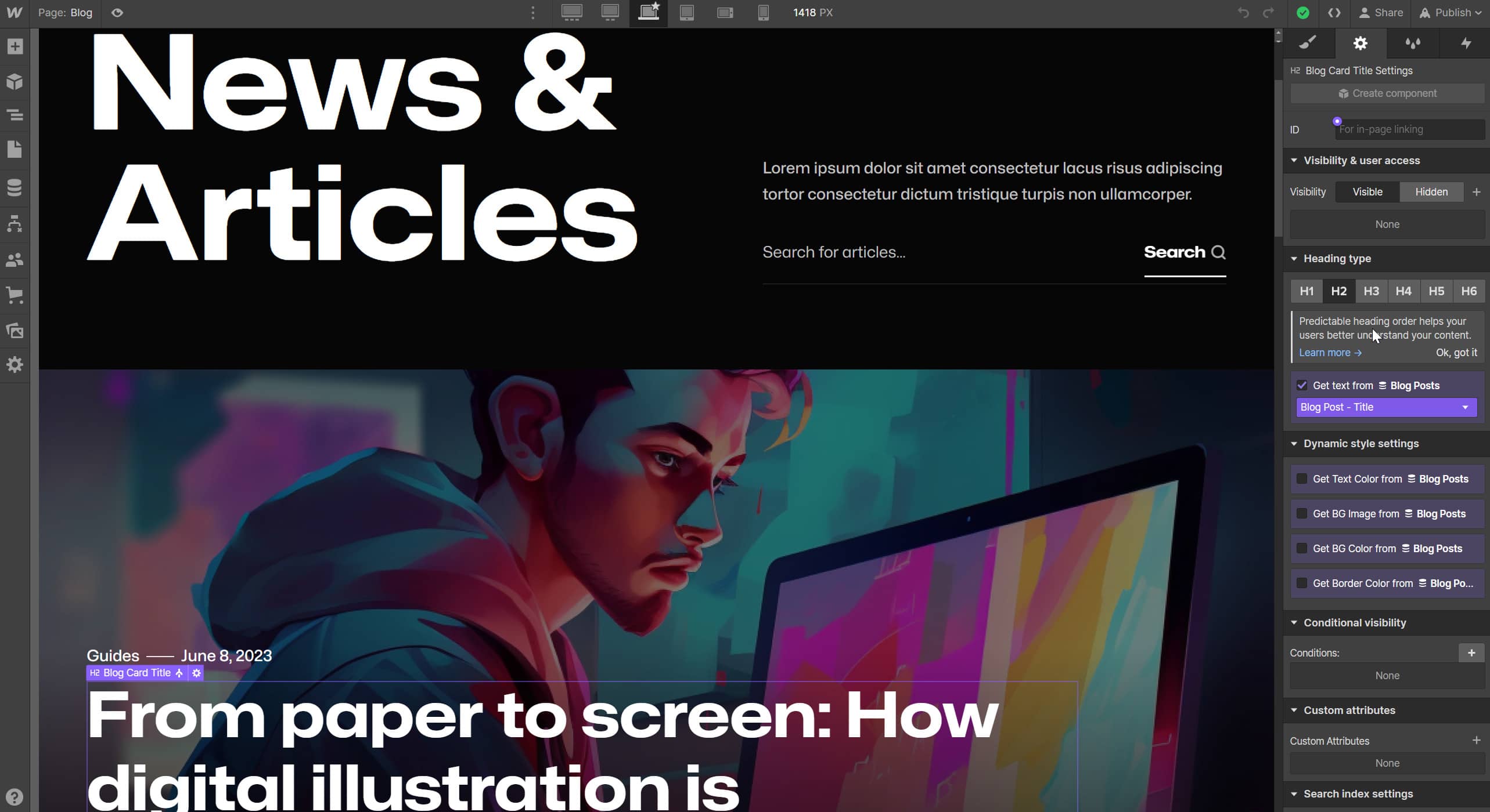 CMS Dynamic Content - Illustrator X Webflow Template