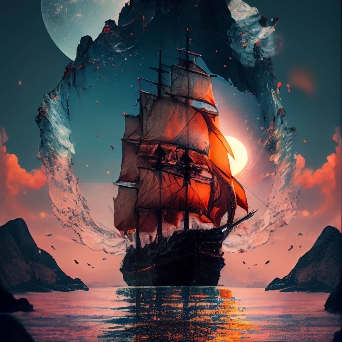 Artwork #212 (Fantasy Ship)