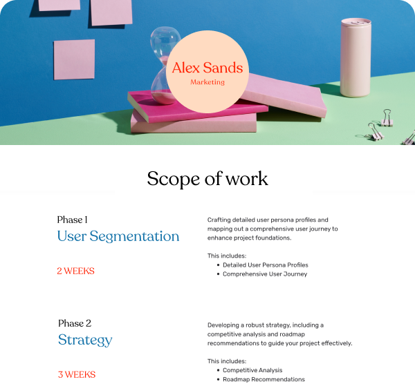 Marketing scope of work