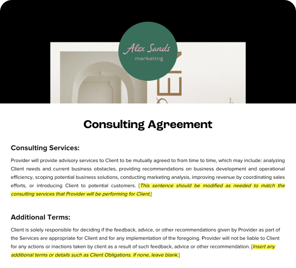 Consulting agreement