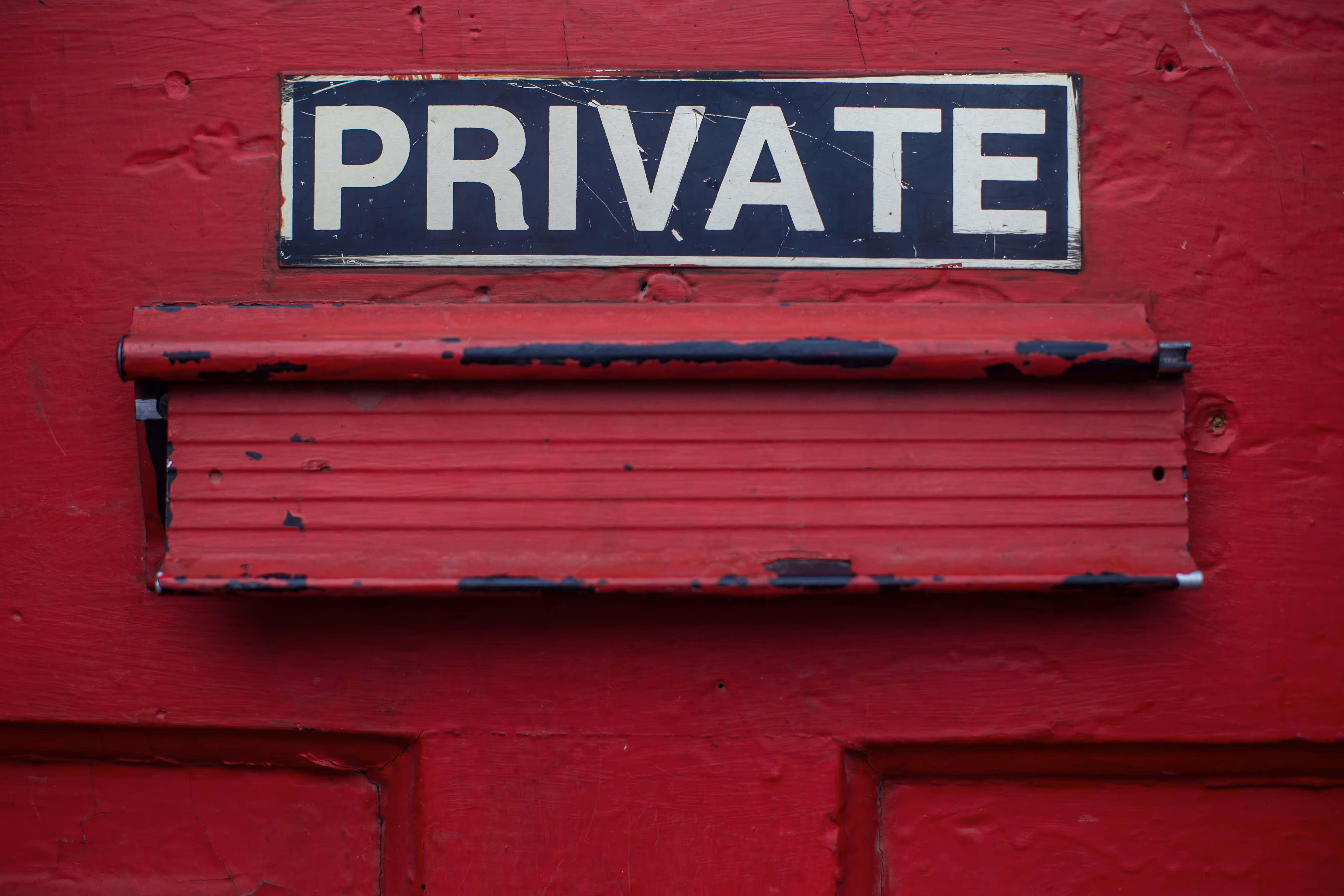 Private sign on a door