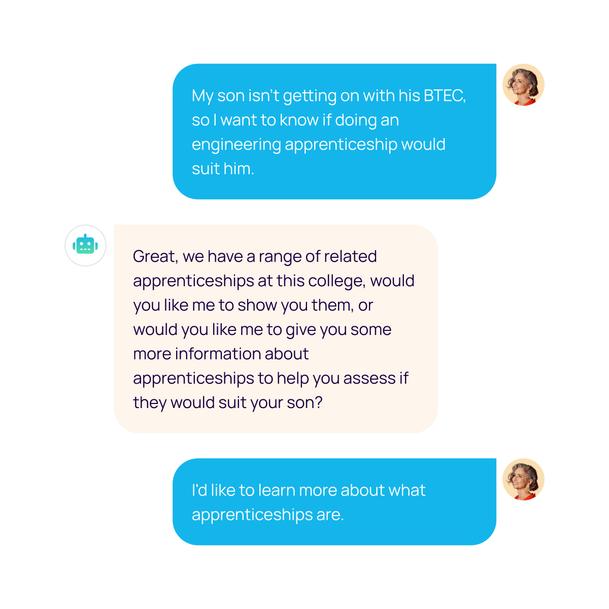 AI chat - catering to needs