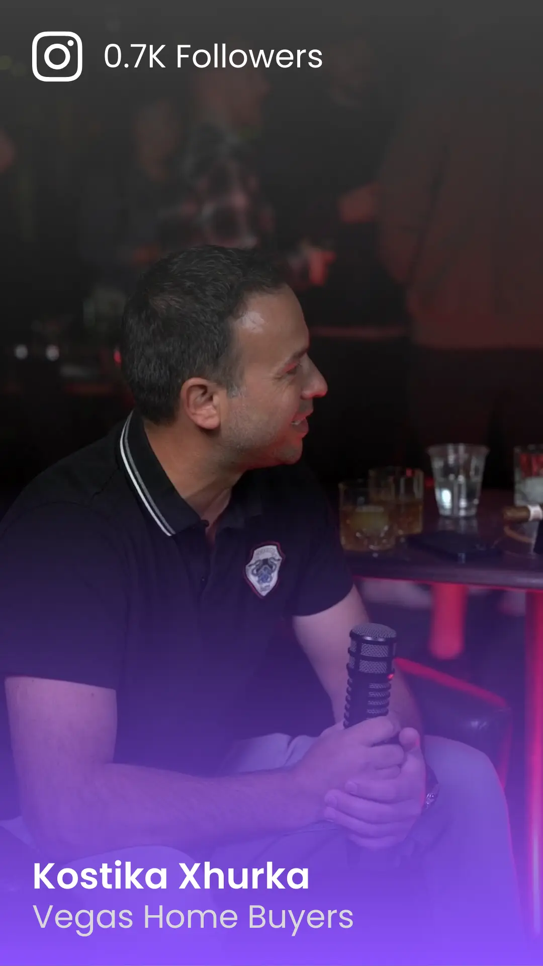 Galindo Media Client, Kostika Xhurka with Instagram following statistics and occupation or business name.