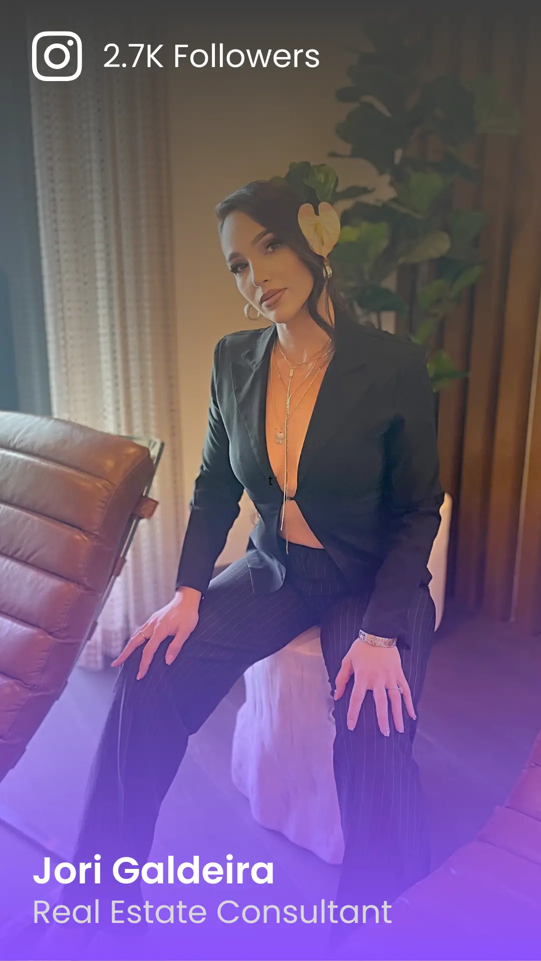 Galindo Media Client, Jori Galdeira with Instagram following statistics and occupation or business name.