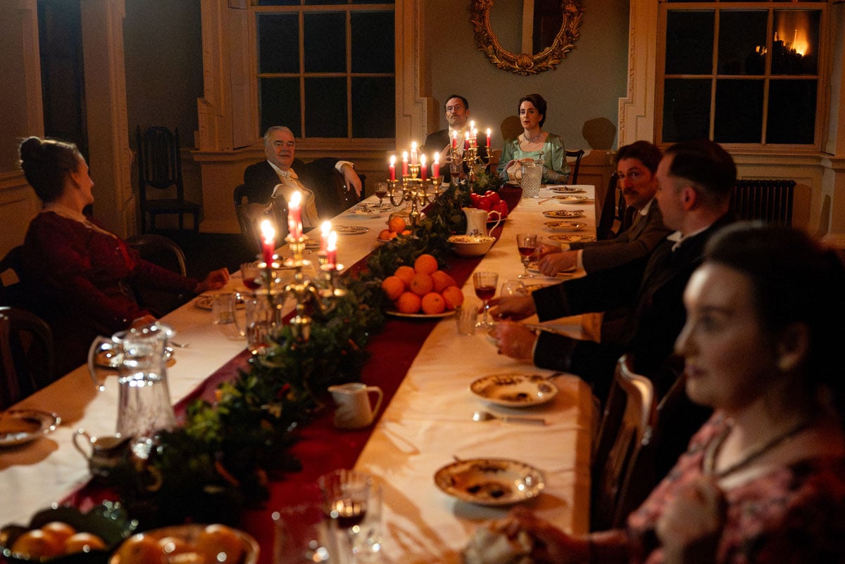 A seasonal spread as a large meal is enjoyed