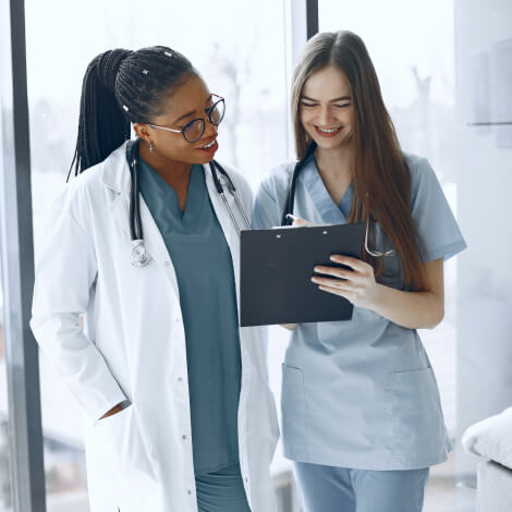 two doctors talk