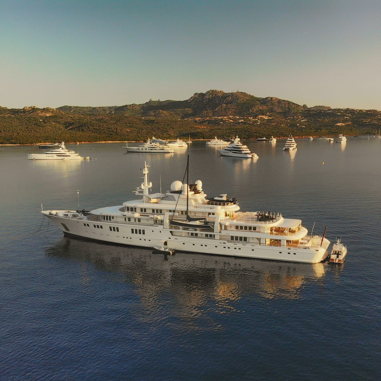 Superyachts anchored in sardinia