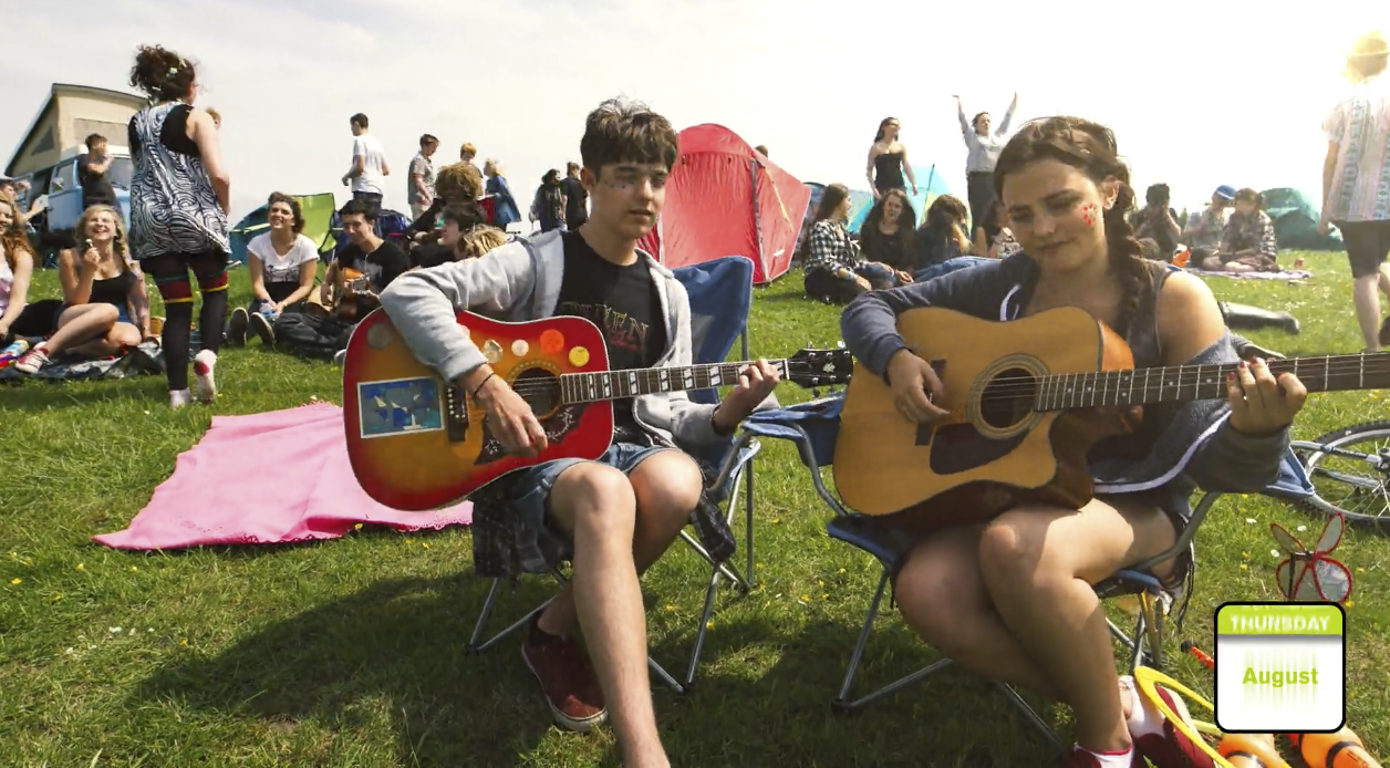 A group of Manchester students having a festival in an education film