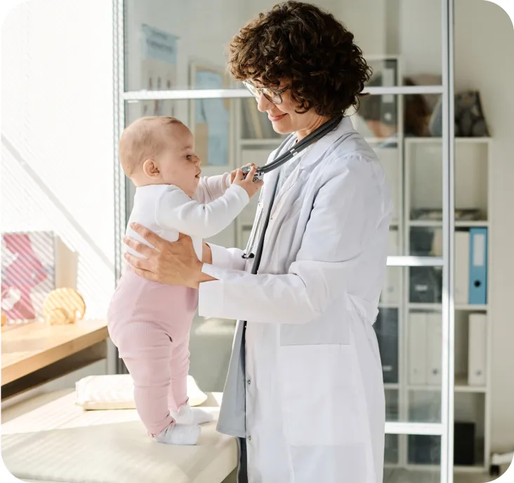 Baby and pediatrician