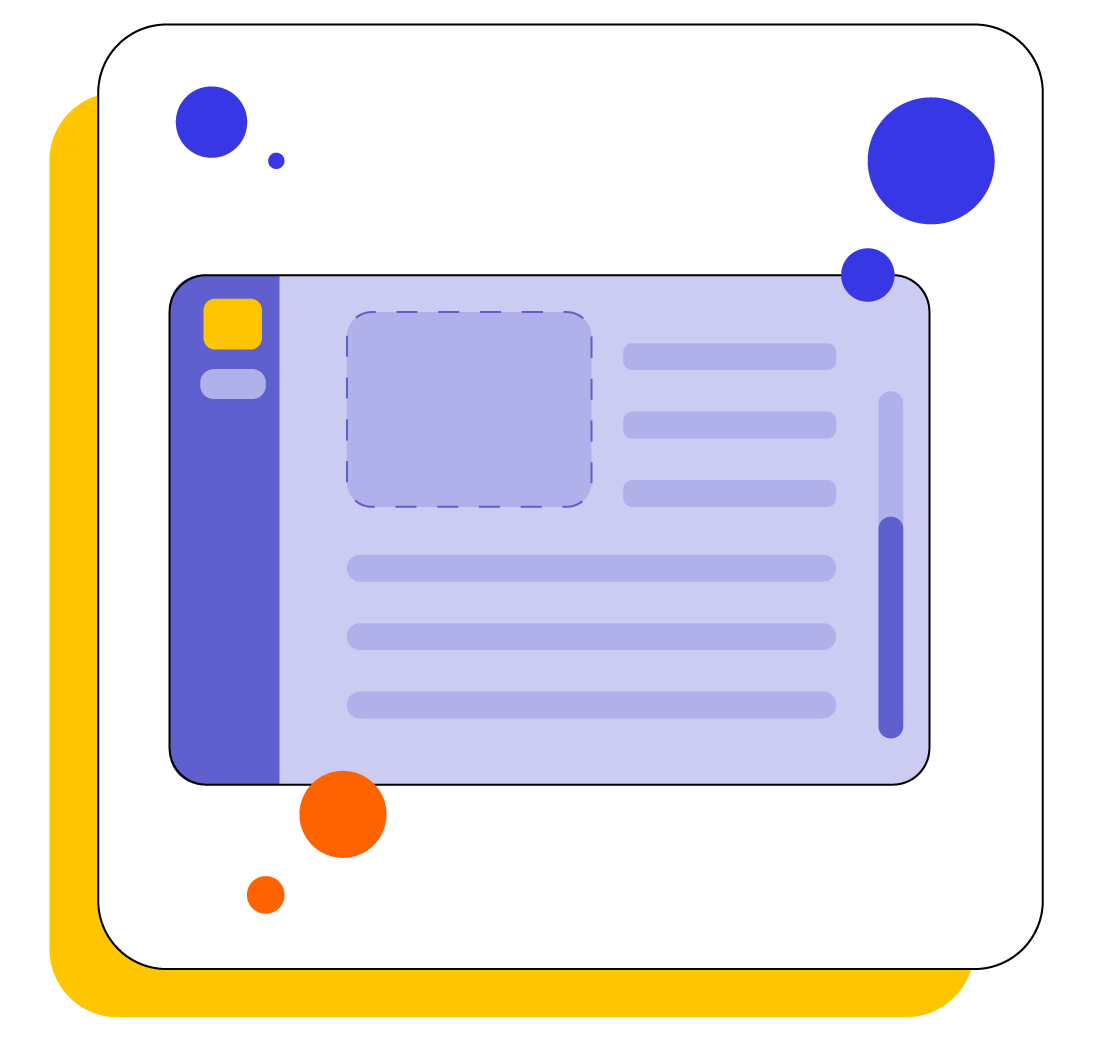 vector illustration of a lo-fidelity screen with a placeholder article