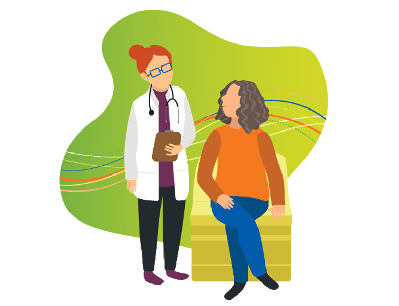 vector illustration of a doctor talking to a patient