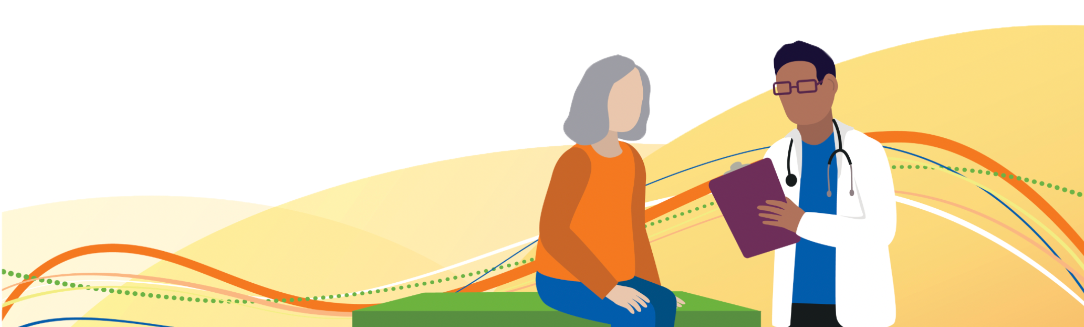 vector illustration of a doctor talking to patient