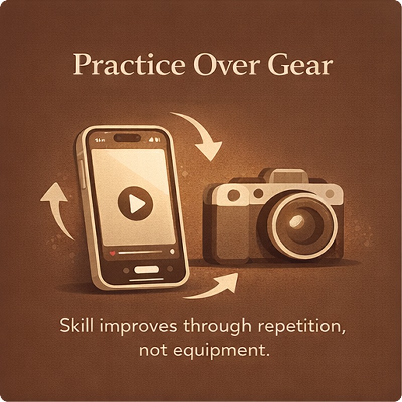 Practice over gear when creating content for social media