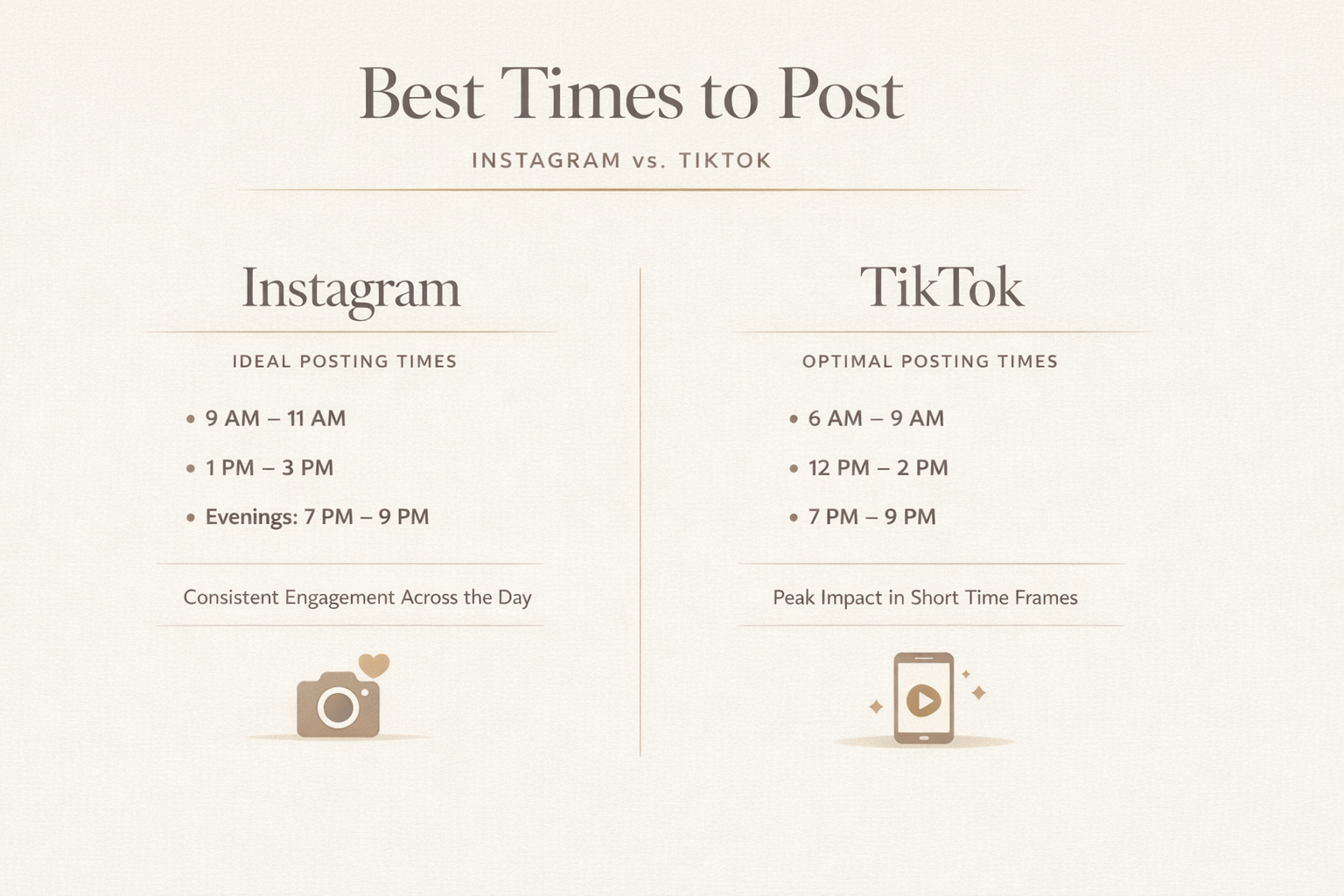 Best Time to Post on Instagram vs. TikTok in 2026.