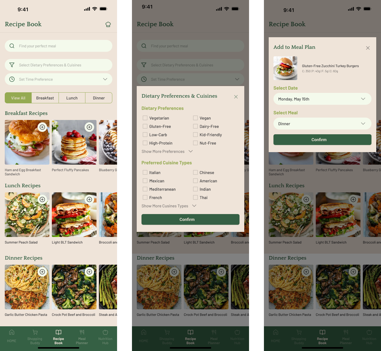 Create meal plan setup screen with basic preferences