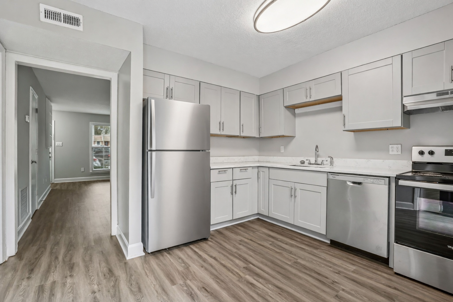 Grey kitchen cabinets