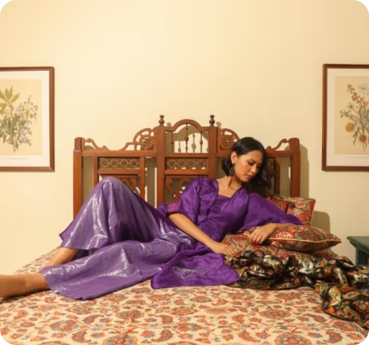 Kanelle Brand Purple Color Co-ord Set