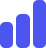 Icono gráfico de barras ascendentes en azul simbolizando crecimiento o señal.
