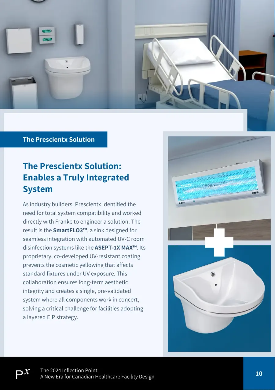 Page 10 of the Prescientx executive briefing on Canada's 2024 CSA healthcare facility standards.