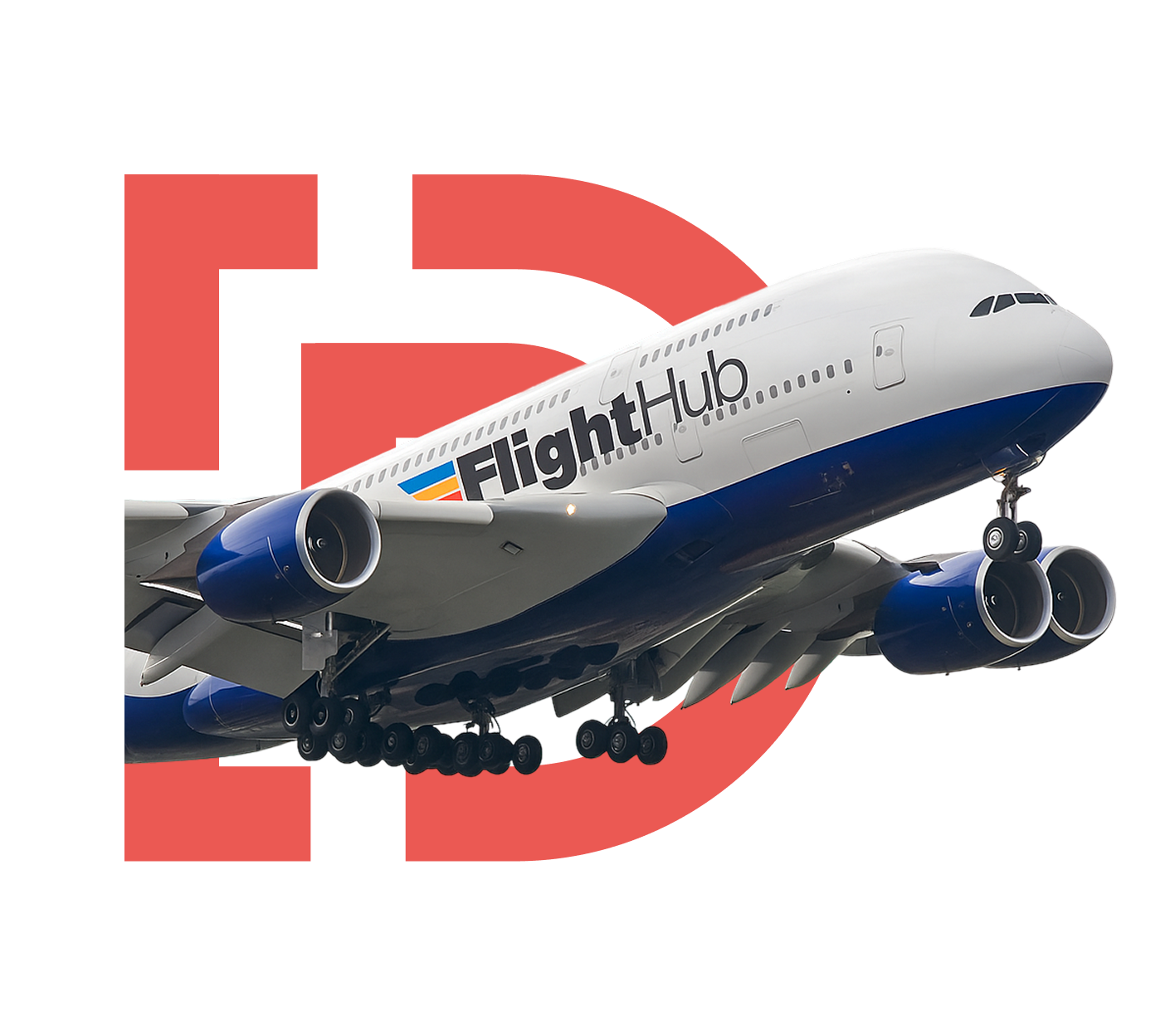A plane with Flight Hub logo