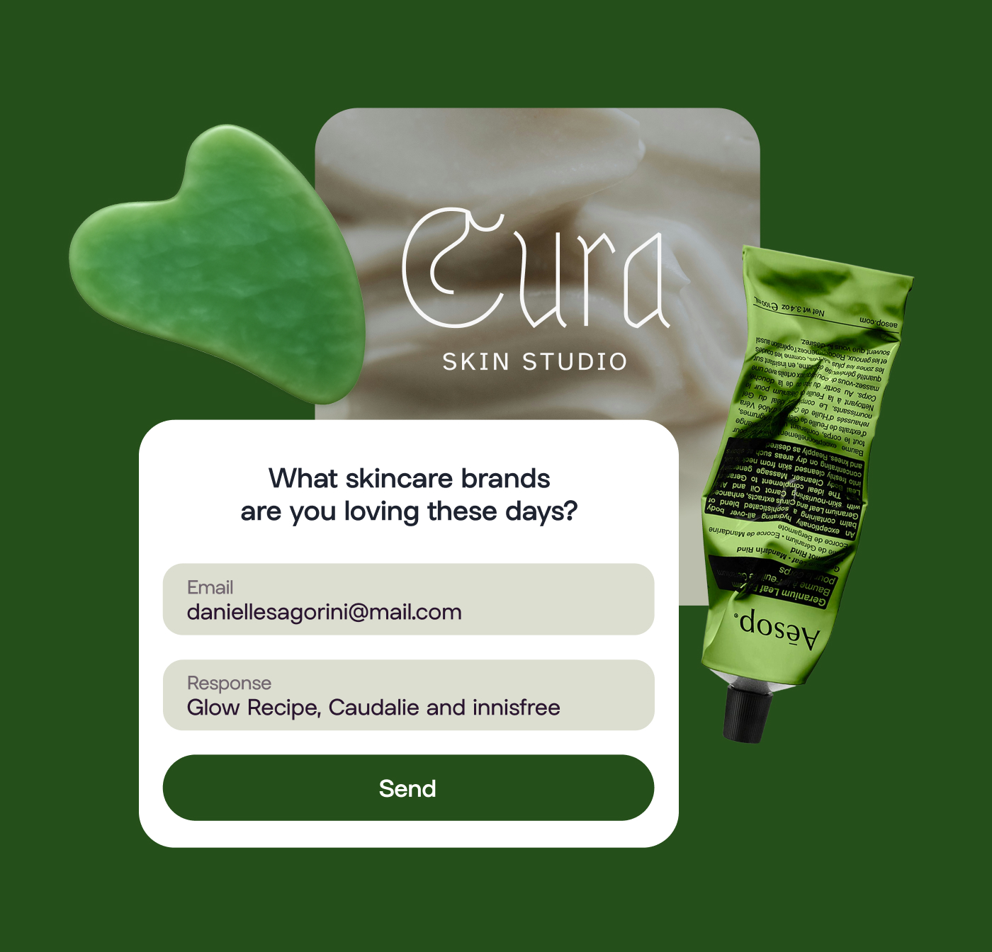 The dialog box that appears when creating a Linktree Form against a blue background. 