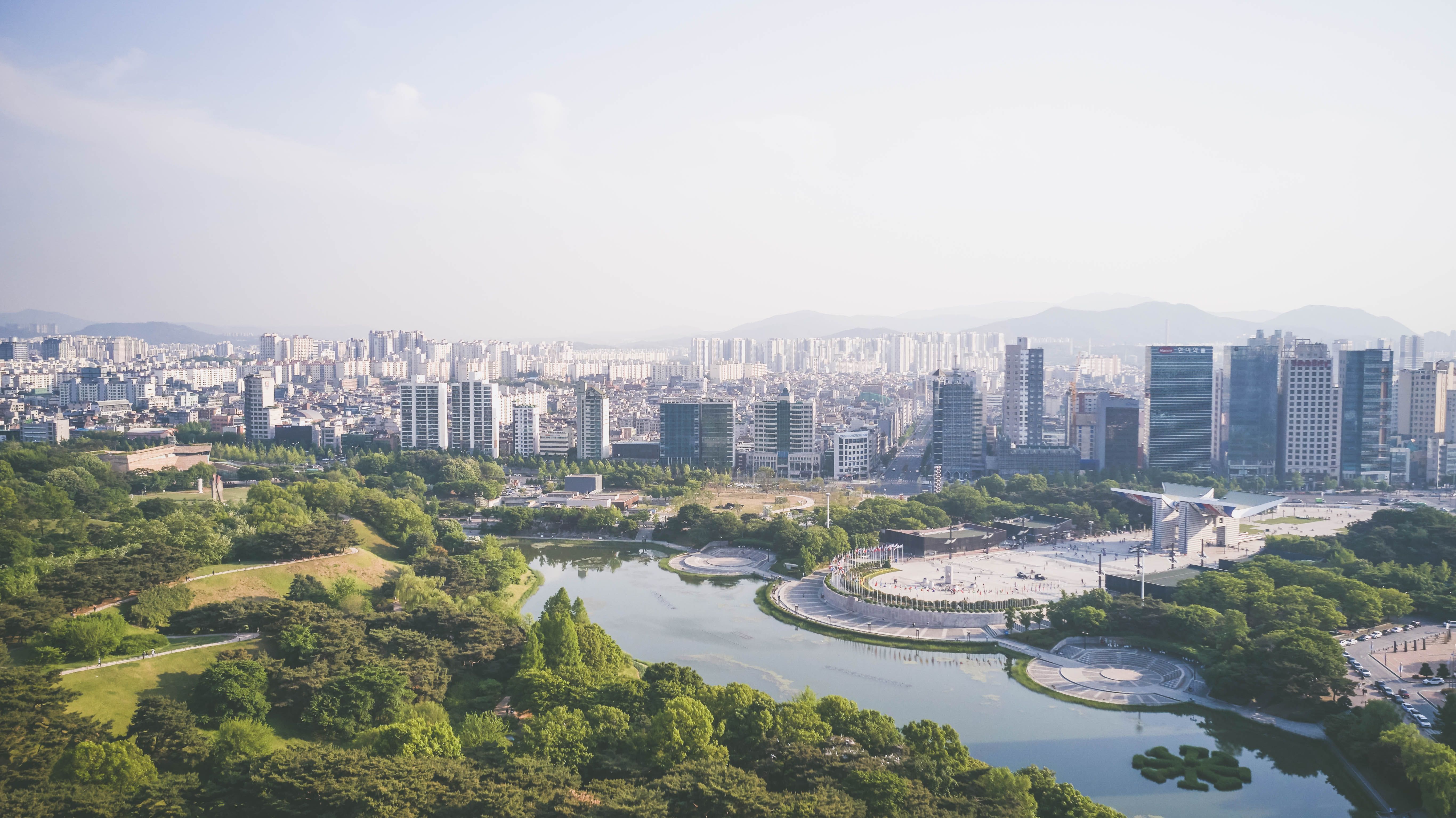 Südkorea, Seoul von oben abgebildet