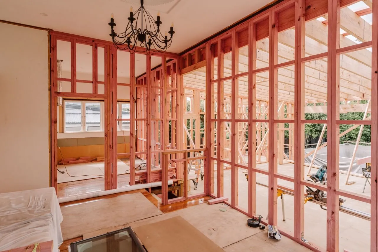 Interior framing of house