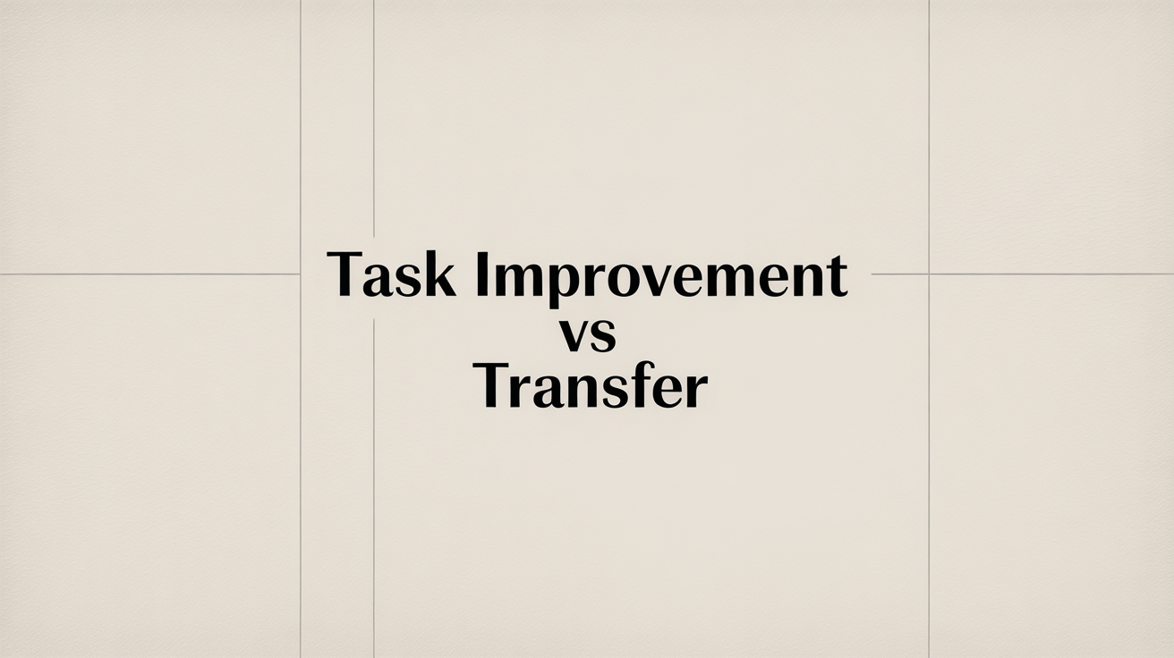 Conceptual representation highlighting the difference between task improvement and transfer.