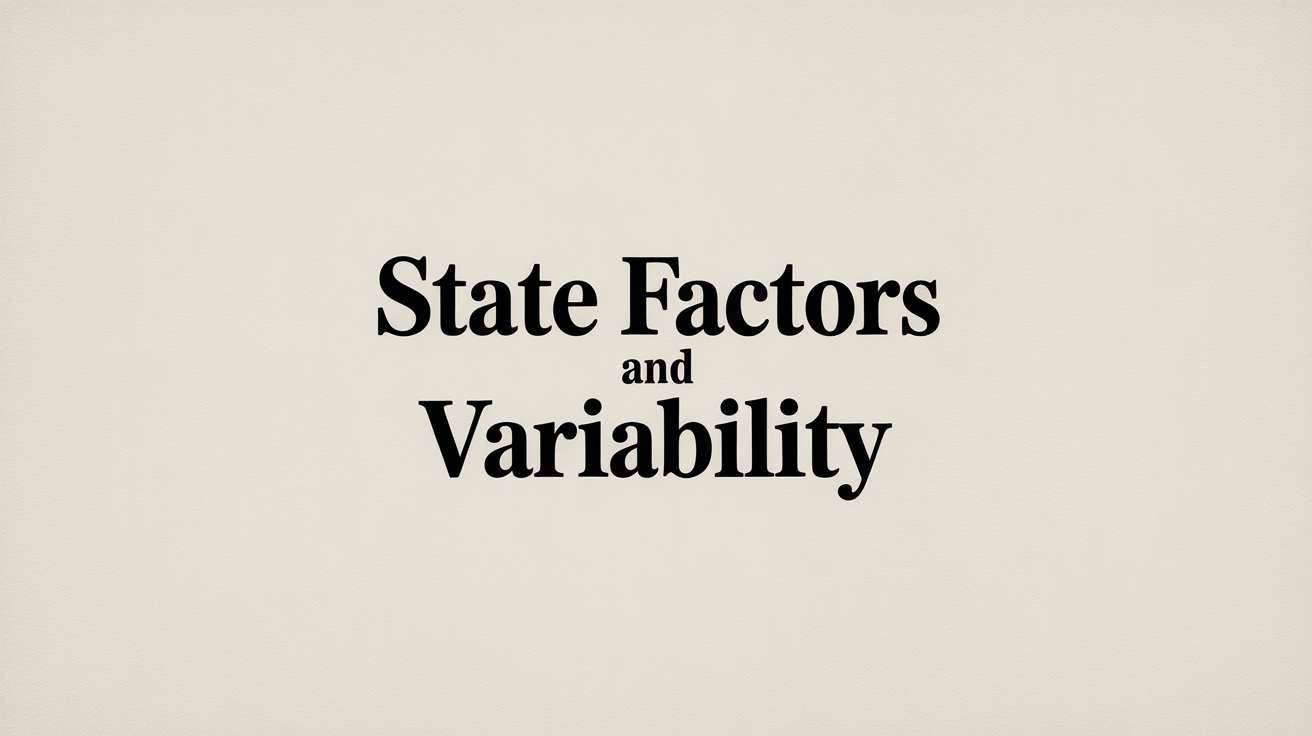 Conceptual cue emphasizing how short-term cognitive state influences training performance and variability.