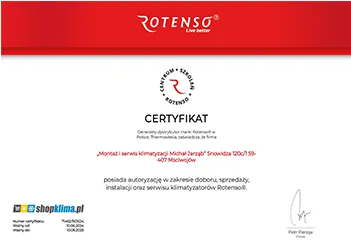 Klimatyzacja Jawor certyfikat