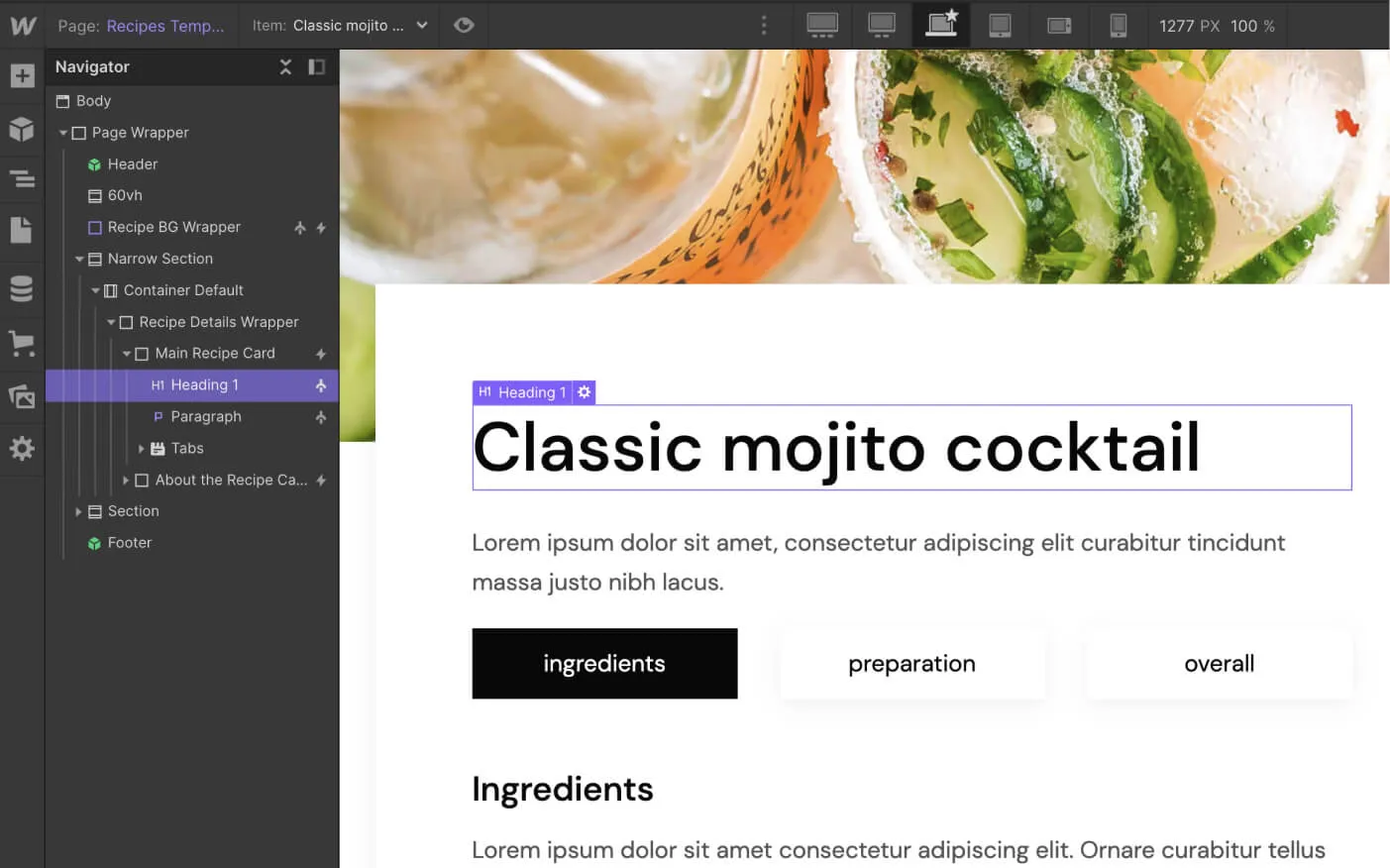 CMS Item - Diet X Webflow Template