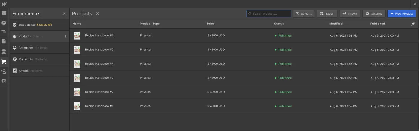 Ecommerce Collection - Diet X Webflow Template