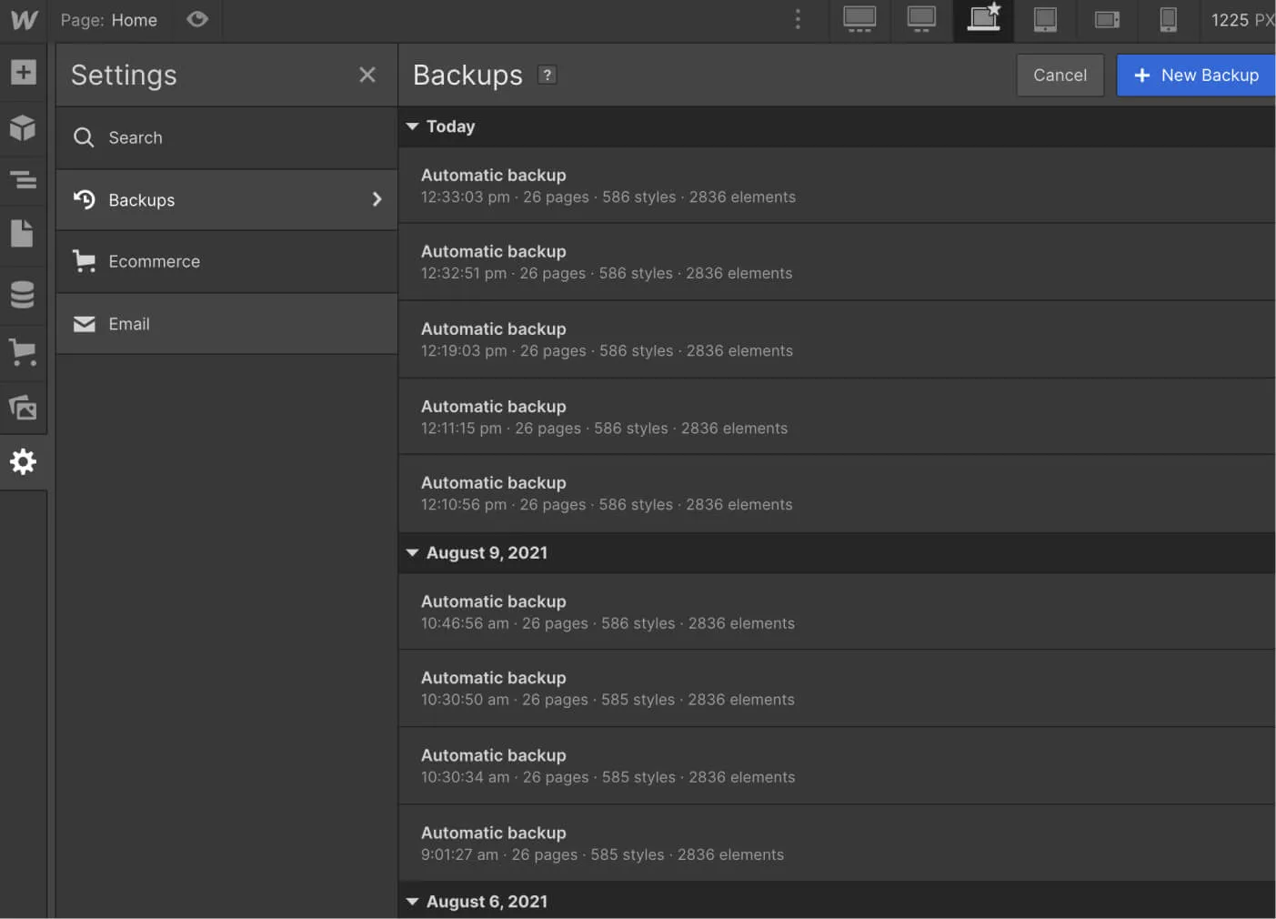 Backups - Diet X Webflow Template