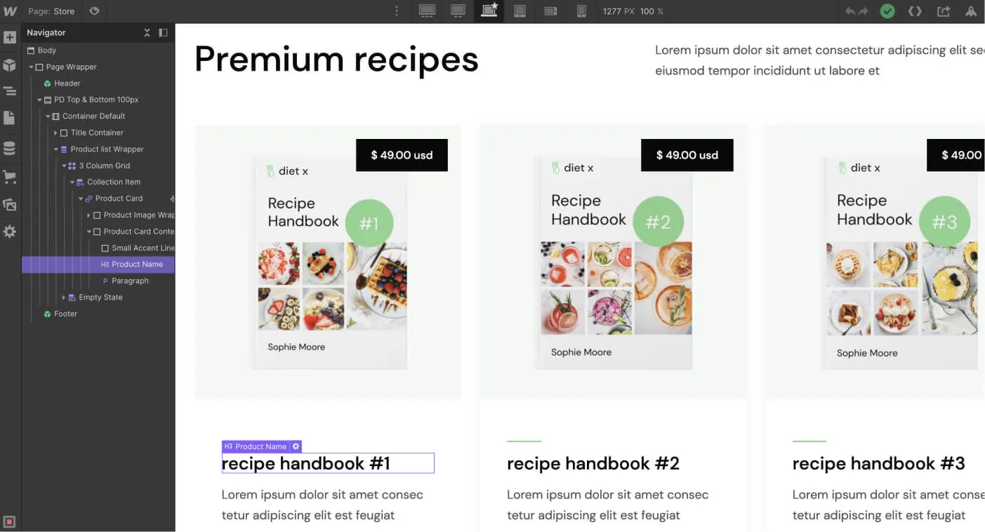 eCommerce Products - Diet X Webflow Template