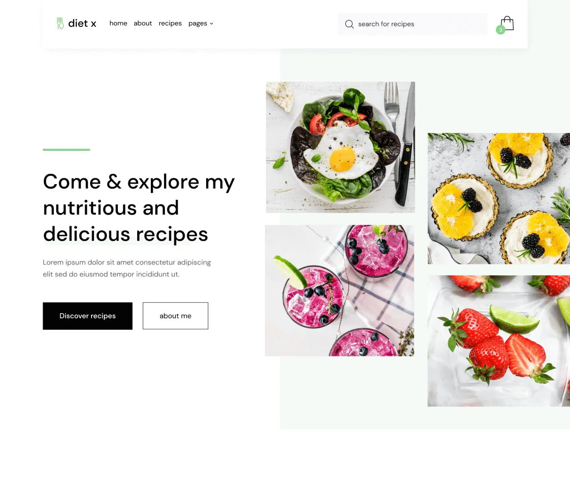 Home - Diet X Webflow Template