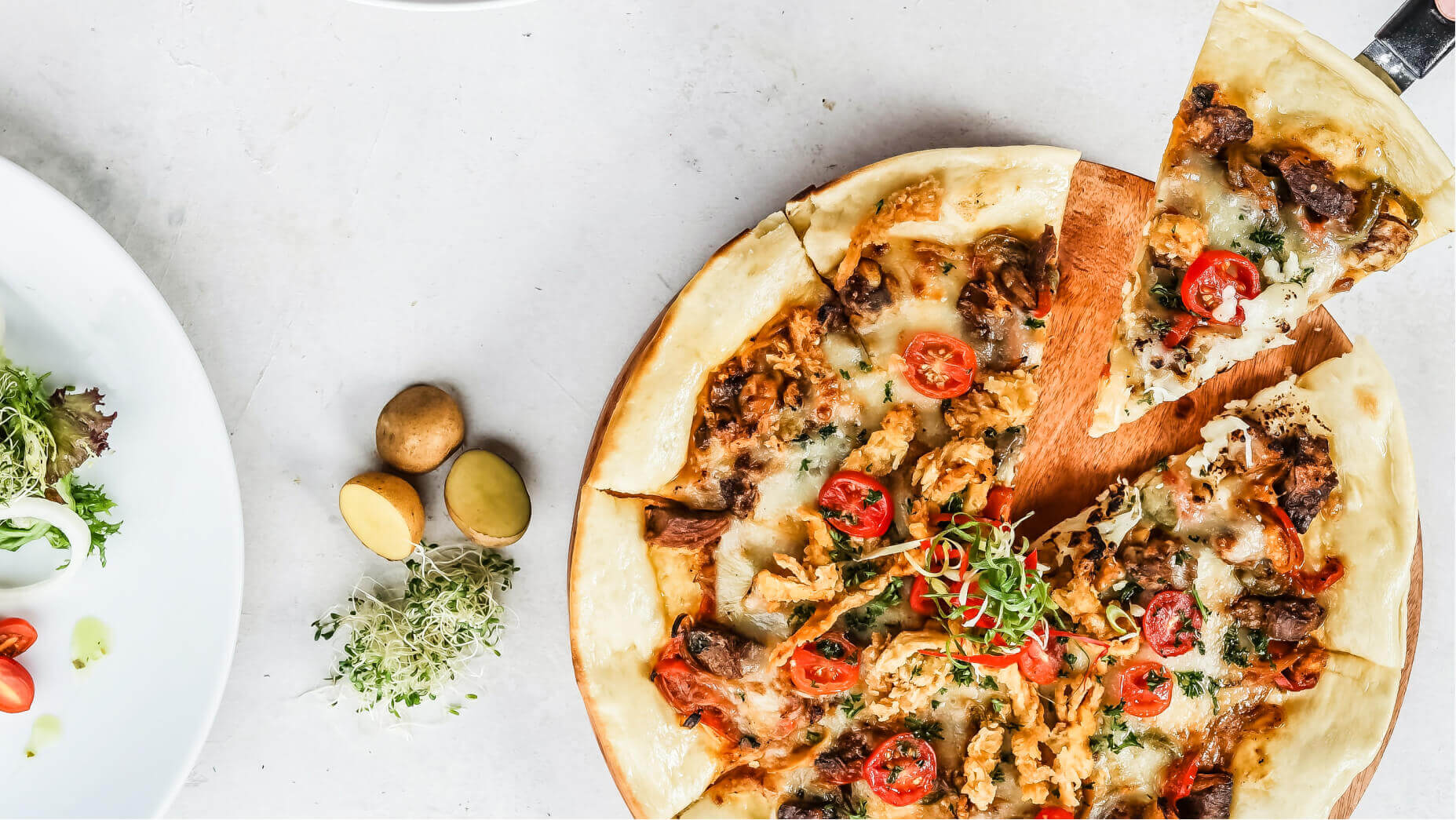 Anchovy & tomato pizza