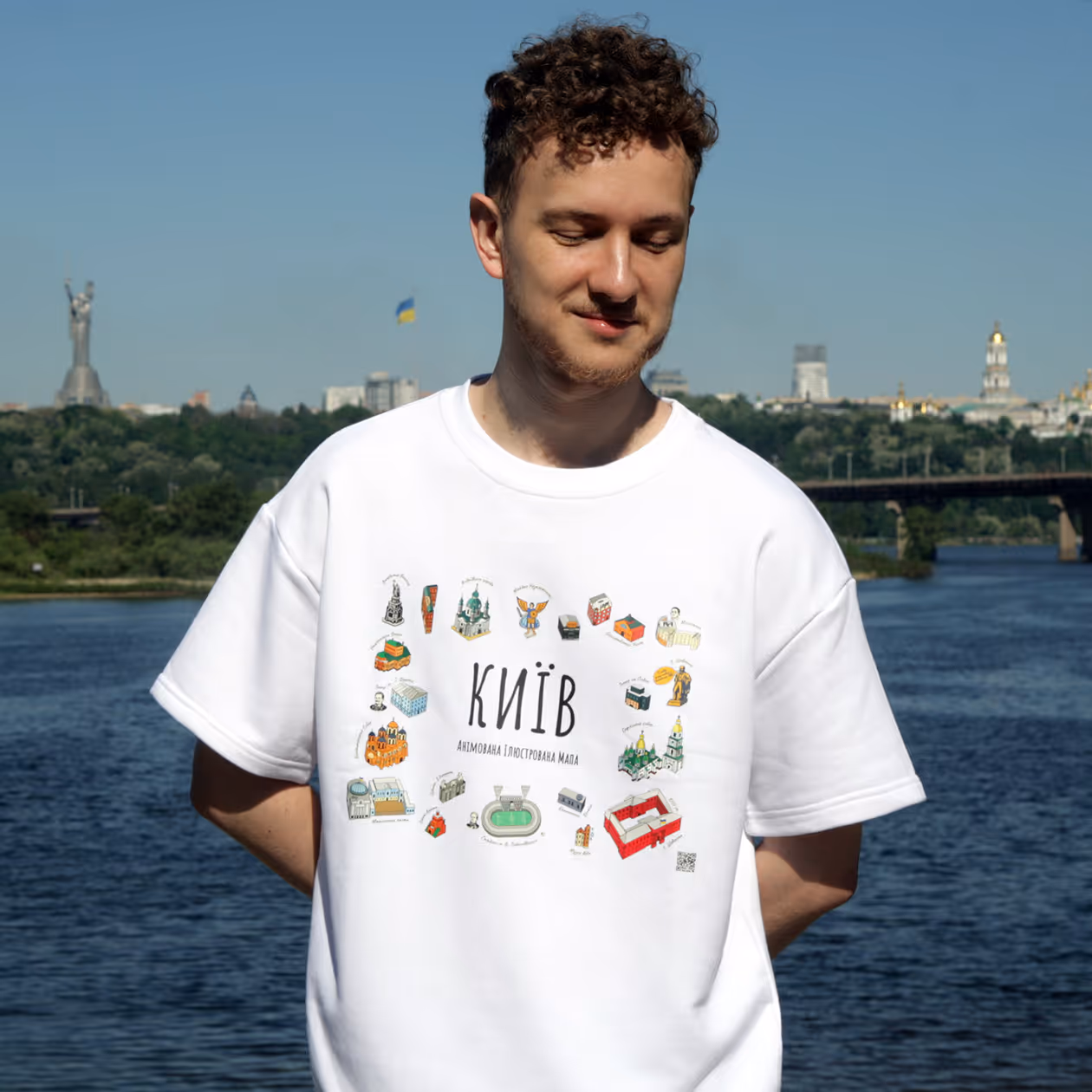 Щільна оверсайз футболка, біла, Київ