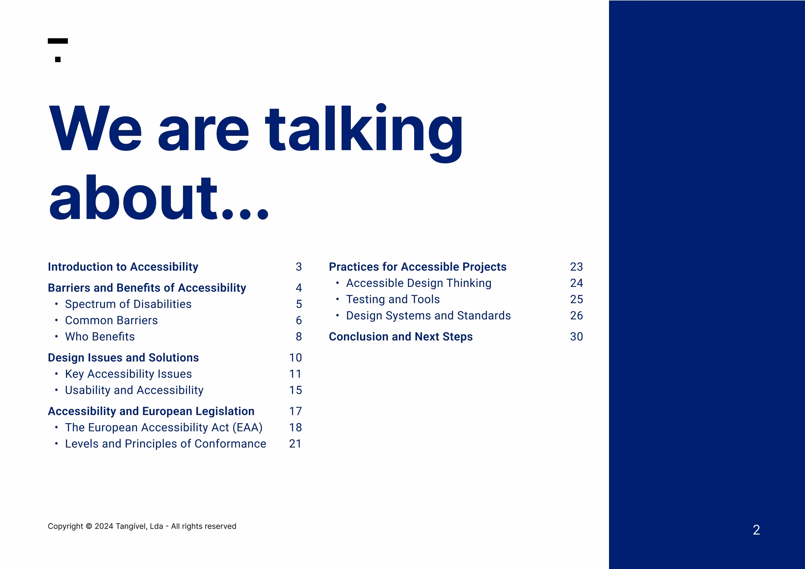 Accessibility Ebook - We are talking about - Index