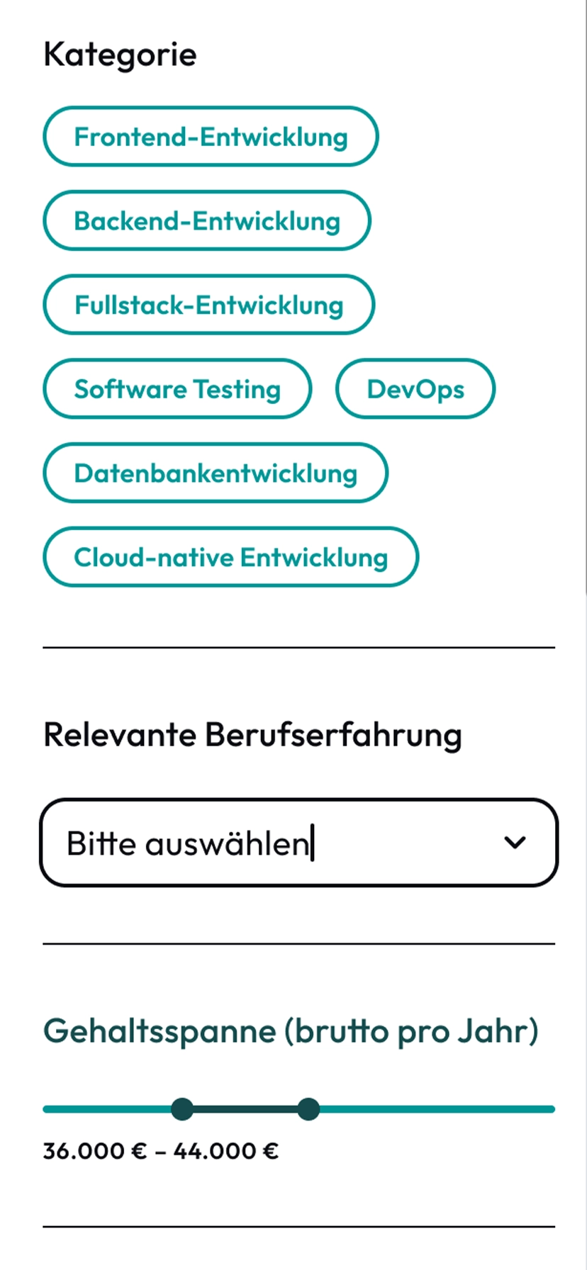 Aalto mobile app UI with two home listings and a title at the top saying 12 new matches