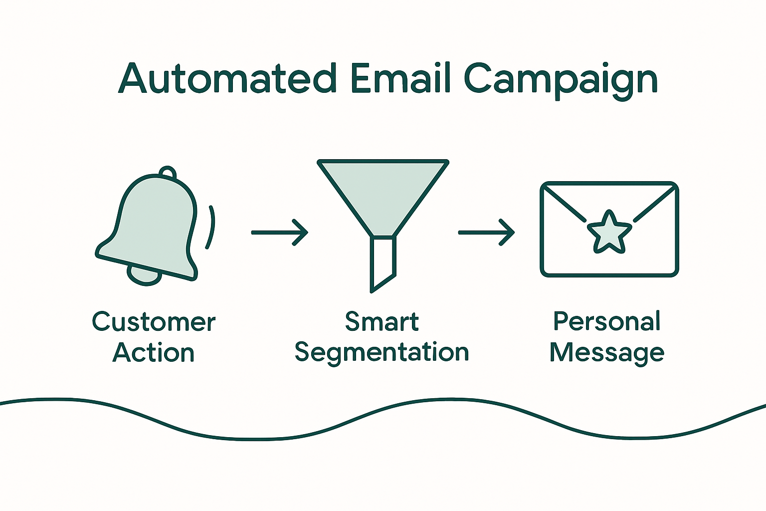 Infographic of automated email flow process