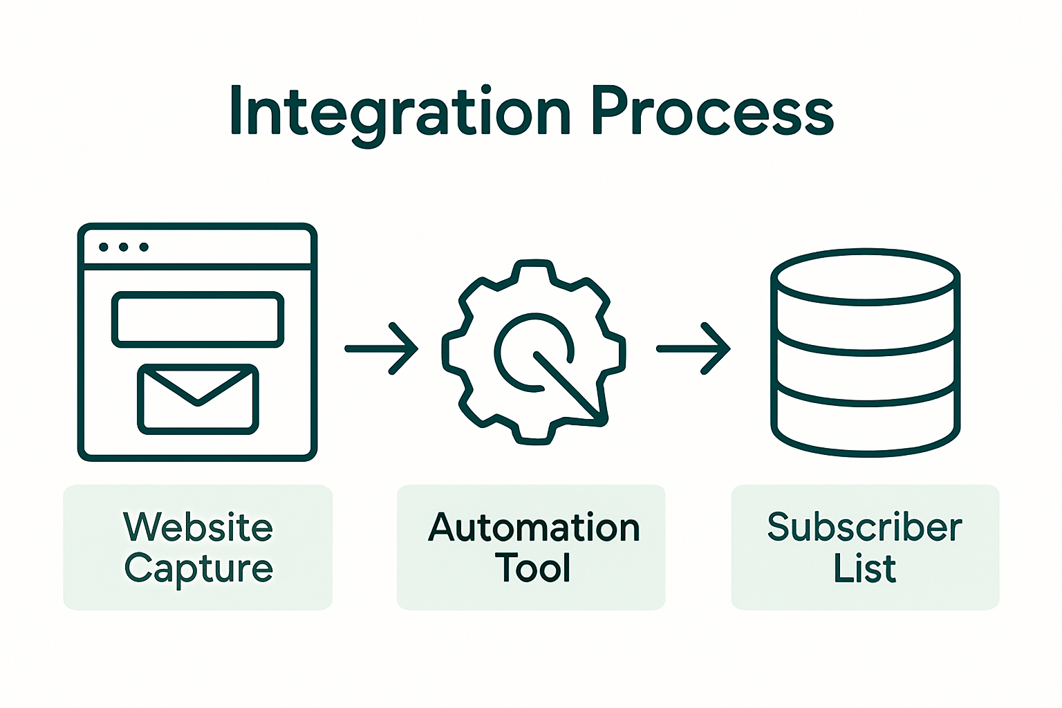 Process of integrating email tools infographic