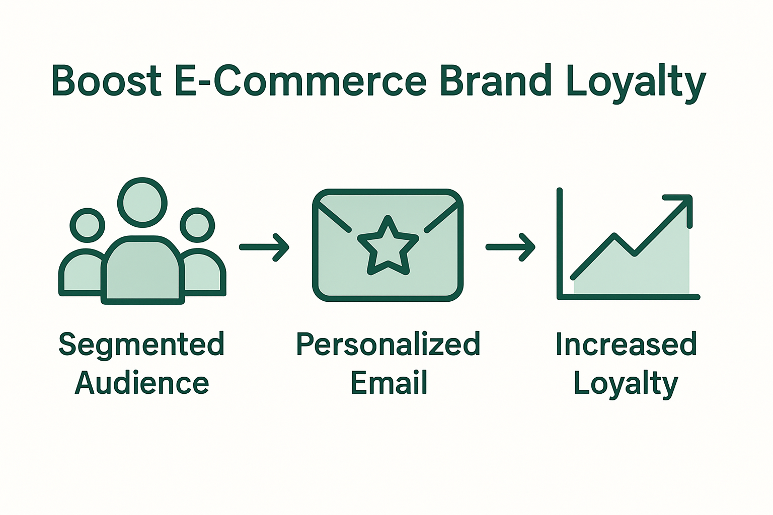 Process infographic: email to loyalty and ROI
