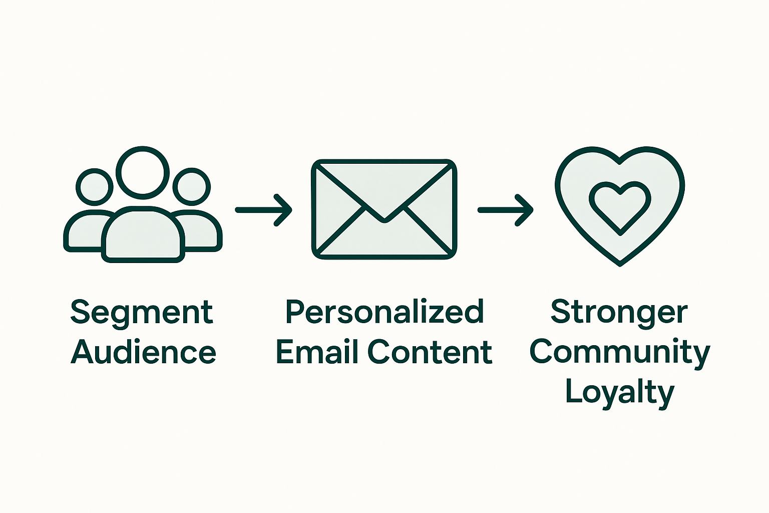 Infographic showing segmentation to loyalty process