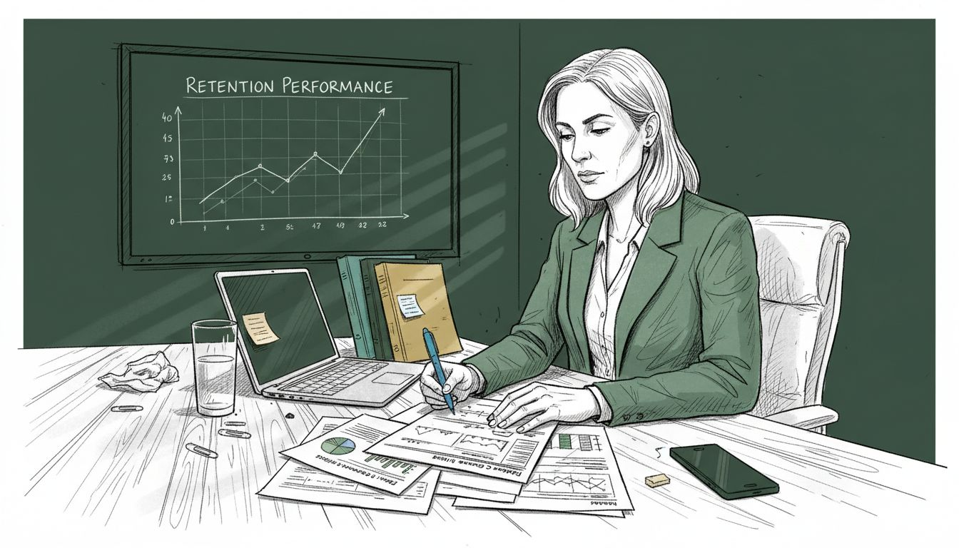 Auditing email retention campaign at office desk