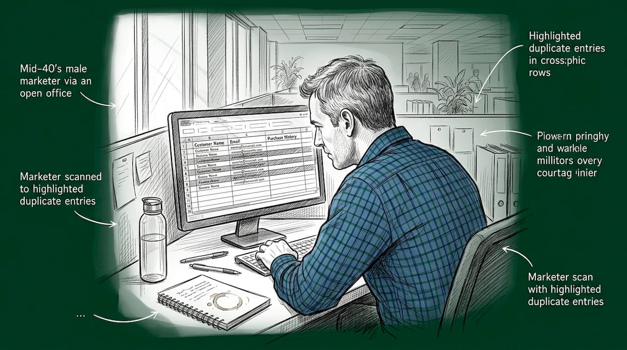 Marketer checks customer data for email setup