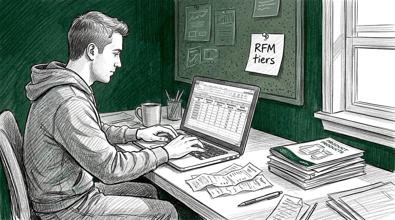 Analyst scoring customer segments in home office