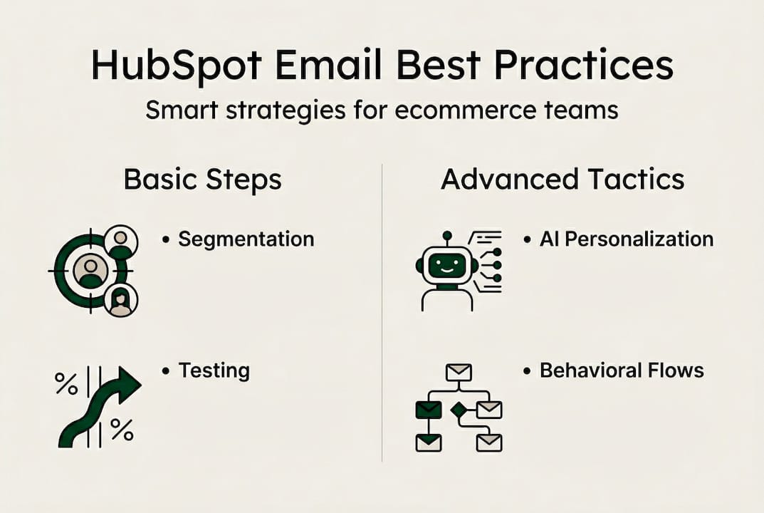 Infographic outlining HubSpot ecommerce email strategies